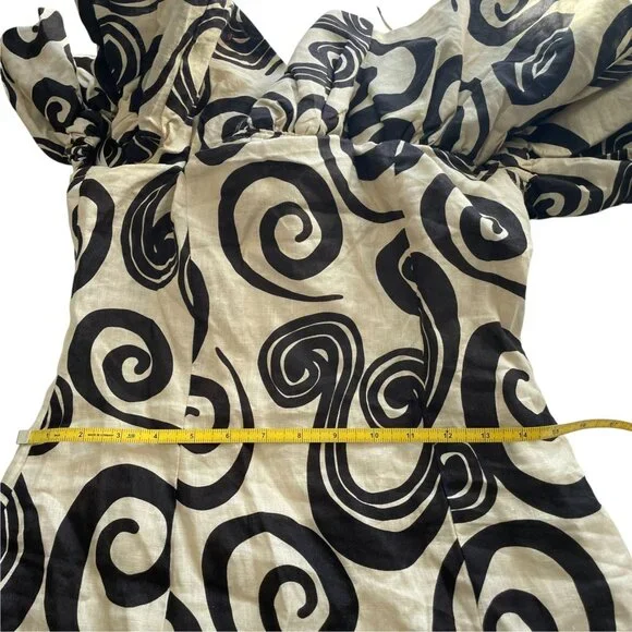 NWT Anthropologie The Wolf Gang Mirador Tan Linen Mini Dress Swirl SZ 6 - Picture 16 of 16